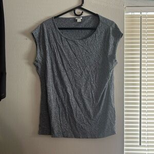 J crew linen blend tee short sleeve heathered blue grey
